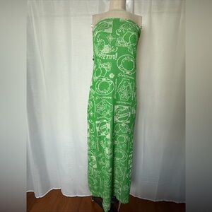 Damson Madder Mae Fruit Label Jacquard Midi Dress Women's Size UK 18 US 14 NWT